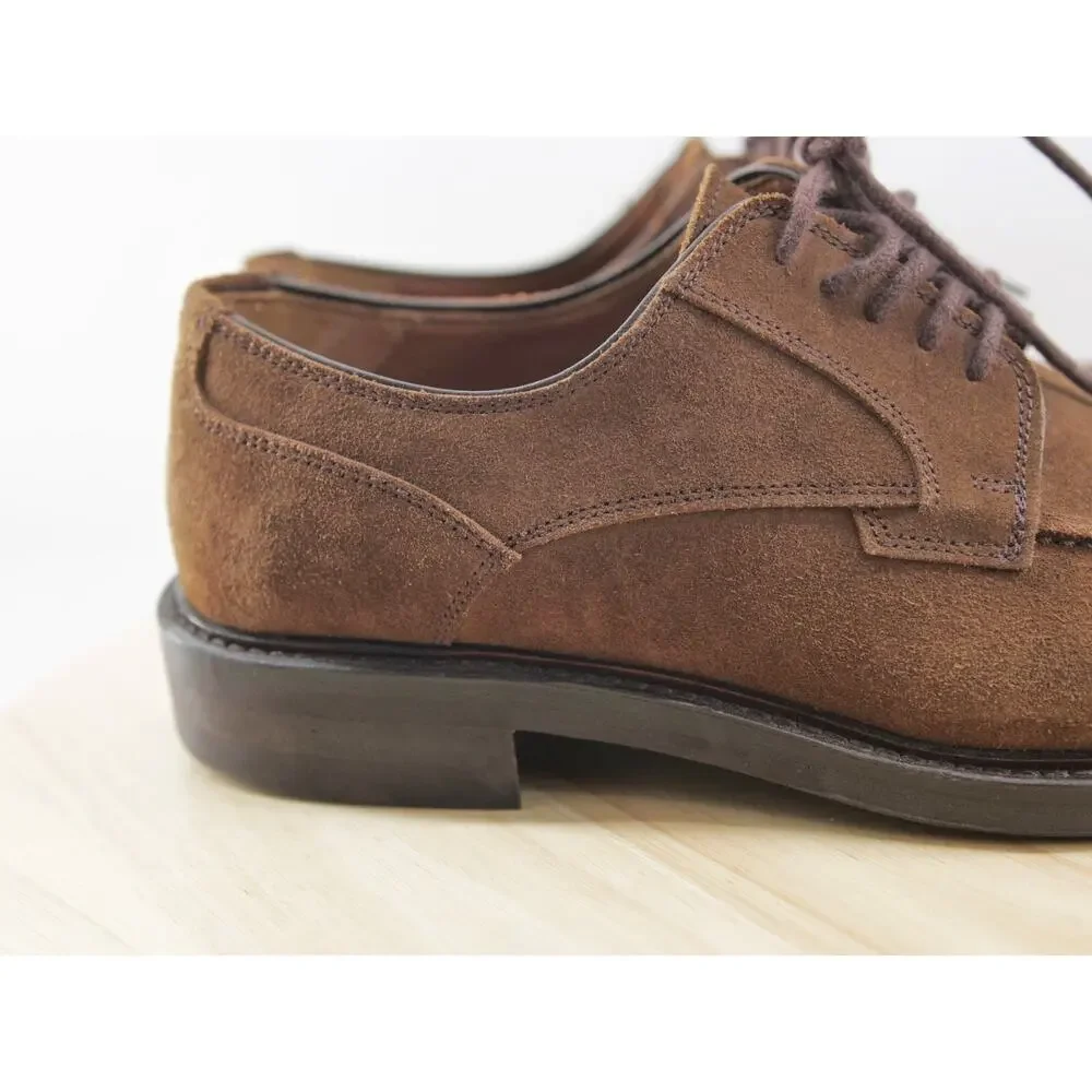 AQUATALIA Shoes Men's 8M Italy Roberto Suede Brown Lace Up Oxfords Weatherproof